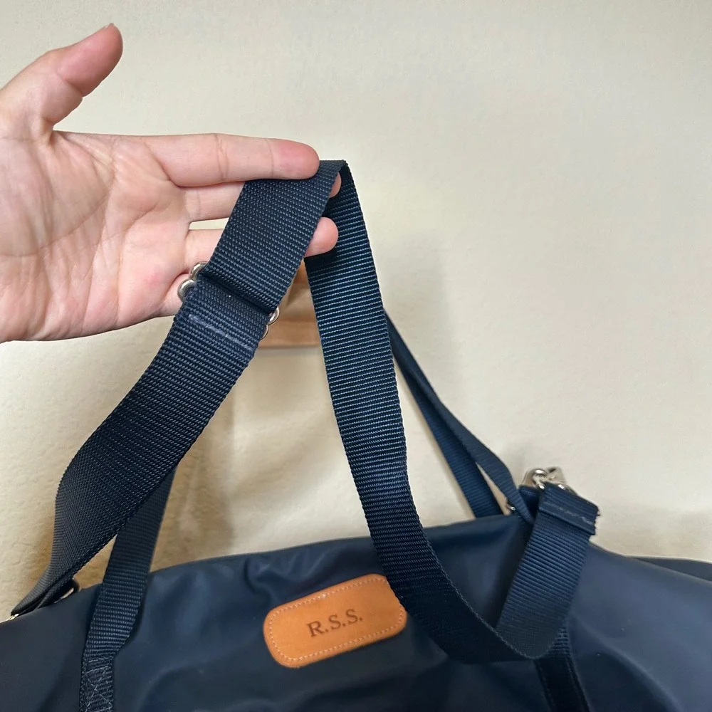 Jon Hart Design Large Duffle Bag Navy Coated Canvas Travel Gym Bag R.S.S.